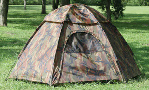 Camouflage Hexagon Dome Tent 78" X 68" 48" - Sleeps 3 Polyurethane Coated Taffeta walls & rainfly 3-Pole Pin