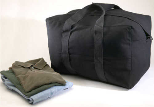 Tex Sport Canvas Parachute Bag Black - 24" X 15" 13" Heavy-Duty Full Length Zipper With Snap Flap Closure Wrap-aro