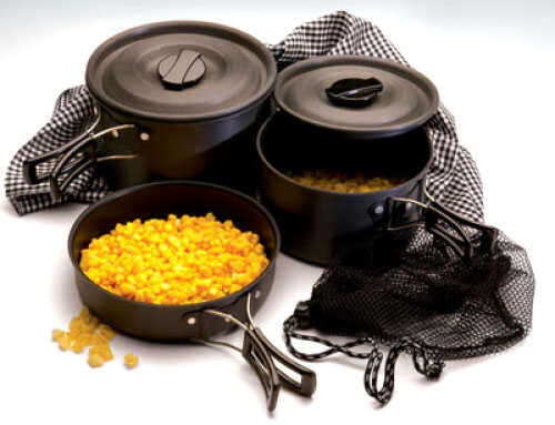The Hiker Black Ice Hard Anodized Cook Set Non-Stick Interior - Twice as Steel Yet Lightweight 7-1/2" Fry Pan