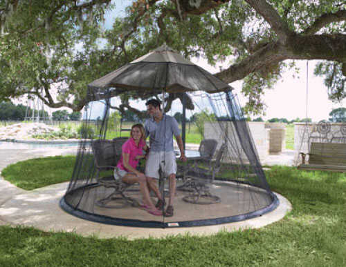 Tex Sport Patio Umbrella Net Sets Up Over Standard Umbrellas - Enjoy Bug Free dining Large zippered Entrance For