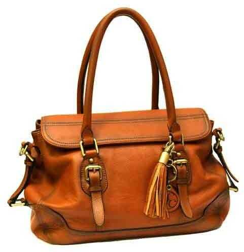 Concealed Carrie Leather Satchel Aged Brown