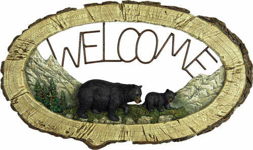 Rivers Edge Bear Welcome Sign 22"W X 12"H