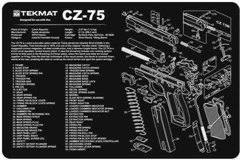 TEKMAT Armorers Bench Mat 11"X17" CZ-75 Pistol-img-0