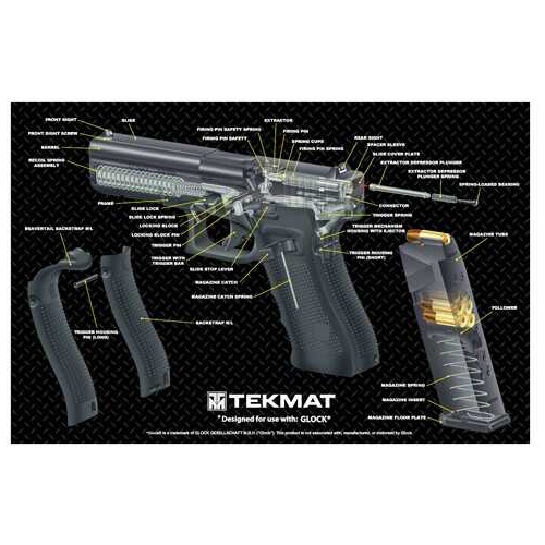 TEKMAT Armorers Bench Mat 11"X17" Glock 17 G4 Cut-img-0