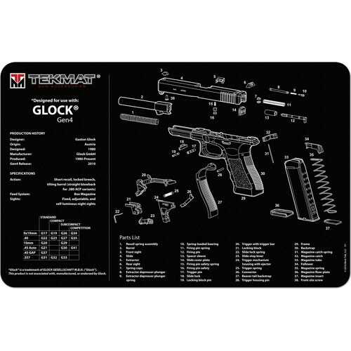 TEKMAT Armorers Bench Mat 11"X17" for Glock Gen4 Black