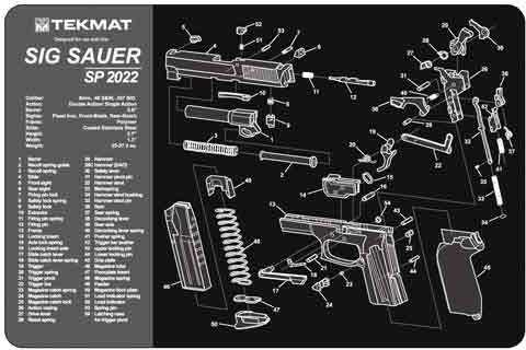 TEKMAT Armorers Bench Mat 11"X17" Sig Sauer 2022 Pistol