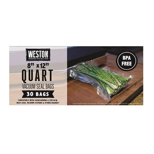 Weston Quart 8"X12" Vacuum Sealer Bags 30 Count