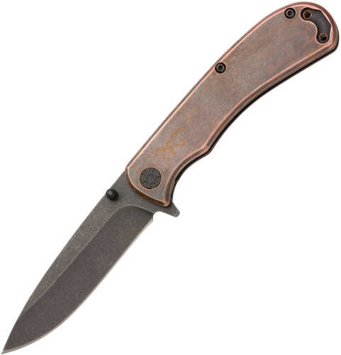 Browning Knife Rivet Folder 3" Copper W/finger Fli-img-0