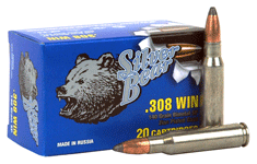 308 Win 140 Grain Soft Point 20 Rounds Silver Bear Ammunition 308 Winchester
