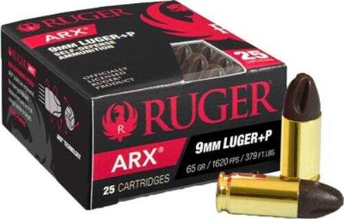 9mm Luger 65 Grain Full Metal Jacket 25 Rounds RUGER Ammunition