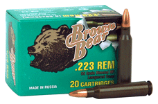 223 Rem 55 Grain Hollow Point 20 Rounds Brown Bear Ammunition 223 Remington