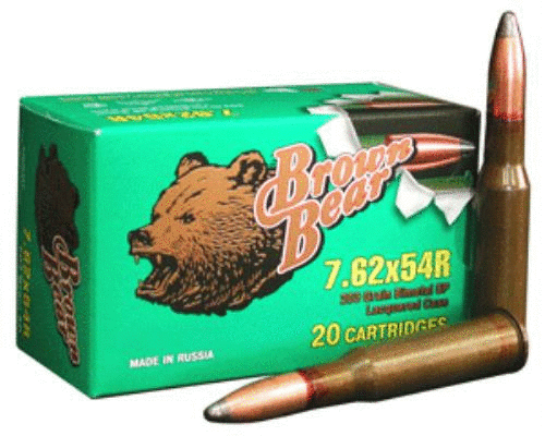 7.62X54mm Russian 203 Grain Soft Point Rounds Brown Bear Ammunition