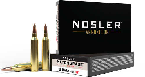 Nosler Match Grade 26 Nosler 140Gr Custom HPBT 20Rd 10Bx/Cs