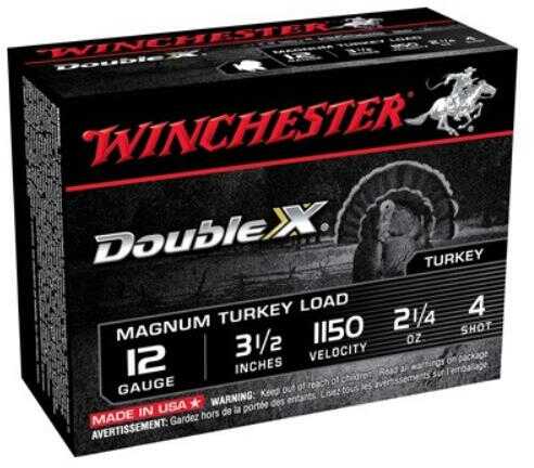 12 Gauge 3-1/2" Lead #4  2-1/4 oz 10 Rounds Winchester Shotgun Ammunition