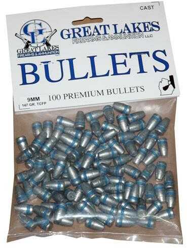 Great LAKES Bullets 9MM .356 147Gr. Lead-TCFP 100CT