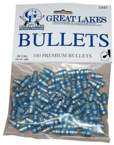 Great LAKES Bullets .38/.357 .358 158Gr. Lead-SWC 100CT