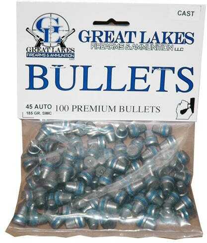 Great LAKES Bullets .45 ACP .452 185Gr. Lead-SWC 100CT