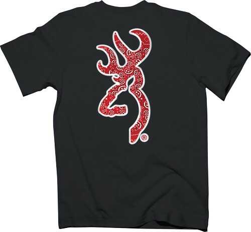 Browning MEN'S T-Shirt W/Buck Mark Logo Medium Black/Red BANDANA