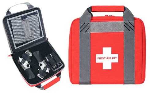 GPS First Aid Kit Pistol Case Large 2-Handgun Red