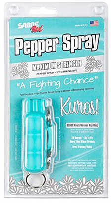 Sabre HCKUROS01 Kuros Pepper Spray Compact .54 oz 10 Feet Teal