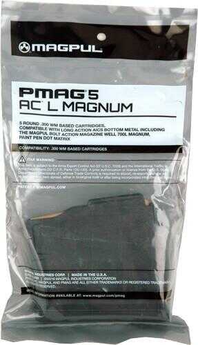 Magpul Mag698-Black PMAG Bolt Action 300 Win/257 Wthby/264 Win/270 Wthby/7mm Rem/300 H&H 5 Round Polymer Black