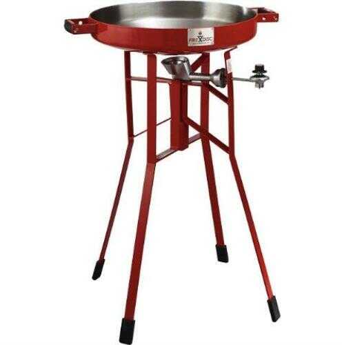 The 36” Deep Fireman Red FireDisc Cooker is 36" high which is standard counter top height with the built in Heat Ring and powder coated at over 450 degrees.  It has a 22" concaved cooking surface and ...