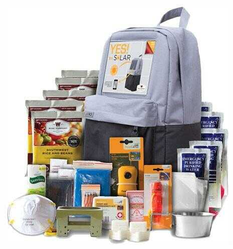 Wise Prepared Meals Solar Backpack + 5 Day Survival Kit
