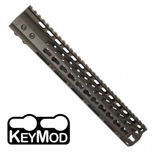 Guntec USA 12" Ultra Lightweight Thin Key Mod Free Floating Handguard With Monolithic Top Rail