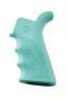 Hogue 13024 Rubber Grip Beavertail with Finger Grooves AR-15 Textured Aqua Blue