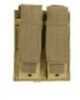 NCSTAR Double Pistol Magazine Pouch Nylon Tan MOLLE Straps for Attachment Fits Two Standard Capacity Stack