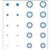 Chubby Target Set features 5 different sizes of reticles, 2 each and a total of six different sizes of dots, 25 dots total. Reticle wall is thicker than precision target set for better point of intere...