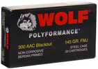 300 AAC Blackout 145 Grain FMJ 20 Rounds Wolf Ammunition