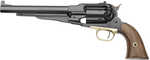 This 1858 Remington Target Model features a Steel Frame, Octagon Barrel, Walnut Grip, And Blued Finish With Brass triggerguard. It Also Has Adjustable Front And Rear Sights.