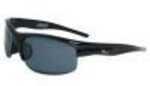Trailblazer-Shiny Black Half Frame W/ Smoke Lens Sunglasses