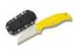 Spyderco Enuff Sheepfoot 2.75" H1 Serrated Fixed Blade Knife, Yellow Md: FB31SYL