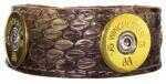 Spent Rounds Designs 12ga Leather Bracelet  Snake Skin Gold/Winchester