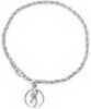 Sterling Silver Plated Charm. Braided Chain Is 8 In. Charm Is 1/2 In.
