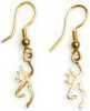 Sterling Silver Or 24 K Gold Buckmark. French Wire Hooks. Buckmark Is 1/2 In.