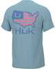 Huk American Tee Shirt Crystal Blue L