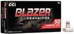 CCI Blazer Aluminum Handgun Ammunition .380 ACP 95 Gr FMJ 945 Fps 50/Box