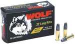 Wolf Match Target .22 LR 40 gr RN Rimfire Ammo - 50/box comes with 50 rounds in a box and is designed for .22 long rifles. The 40-grain round nose bullets feature a solid projectile jacket and 1050 fe...