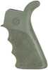 Hogue AR-15/M-16 Rubber Beavertail Grip With Finger Grooves-OD Green