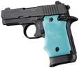 Hogue Rubber Grip With Finger Grooves For Sig Sauer P938 Ambi Safety-Aqua