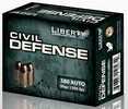 Liberty Civil Defense Handgun Ammunition .380 Auto 50 Gr SCHP 1500 Fps 20/ct