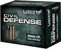 Liberty Civil Defense Handgun Ammunition 9mm (+P) 50Gr SCHP 2000 Fps 20/ct