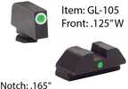 Ameriglo Tritium i-Dot Night Sight Set For Select Glocks - Front Green / Outline White Rear Style