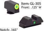 Ameriglo Glock Tritium I-Dot Night Sight Set For 42 43 - Lime Outline Front / Single Green Dot Rear