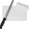 Features:	Slicing meat with a regular knife and cutting board is time-consuming and results in uneven slices. With this double-sided board you can easily cut thin uniform slices that dry evenly. The t...