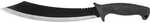 The Schrade Mach1 Machete offers a curved machete blade with a molded TPR grip. It has a stainless steel blade with a durable black finish and a satin grind. The large flat-ground blade will make ligh...