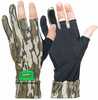 Primos Stretch Fingerless Gloves - Mossy Oak Bottomland Camo OSFM